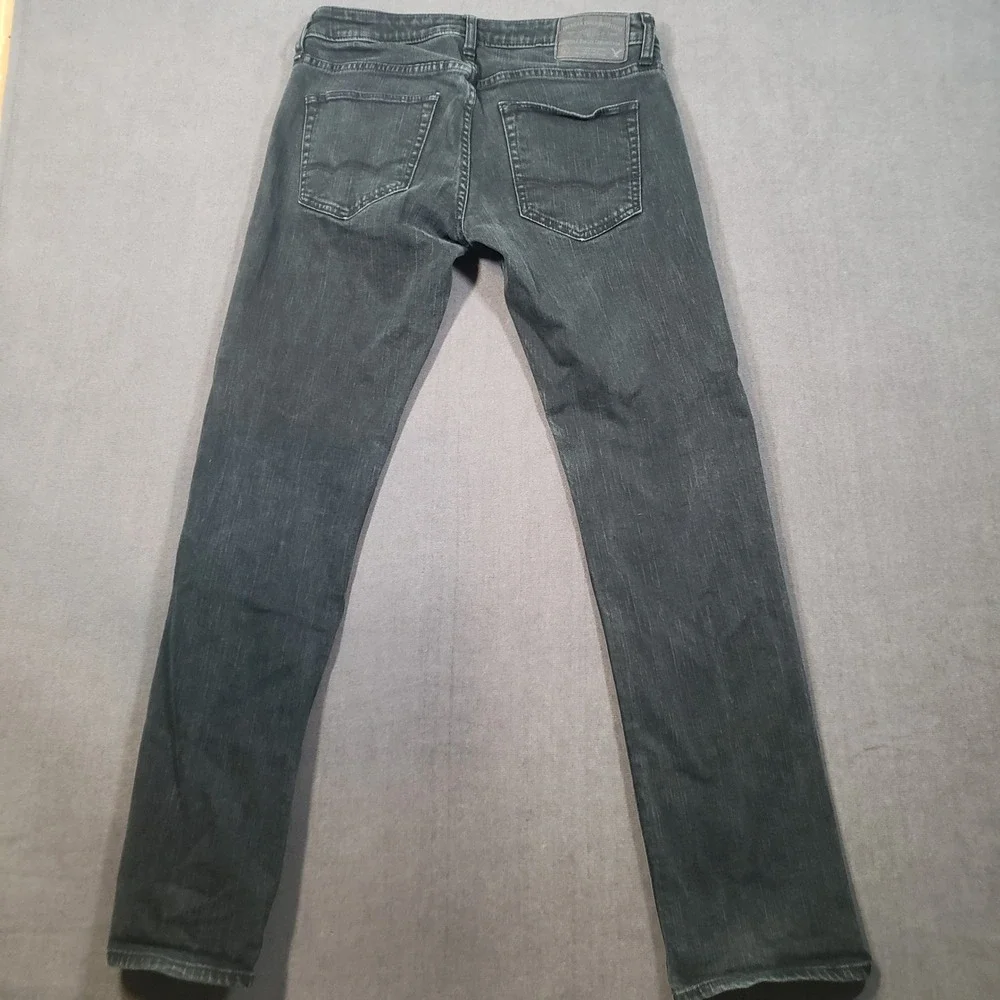 American Eagle Slim Straight‎ Jeans Mens 30x32 Black Dark Wash Stretch Denim